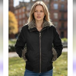 Puma VINTAGE Bomber Jacket, Winter Padded Jacket With Fur Collar. Jrs L